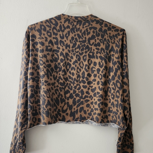 Zutter Vintage Long Sleeve Animal Print "Blondie" Cropped T-shirt Size:L - Picture 7 of 10